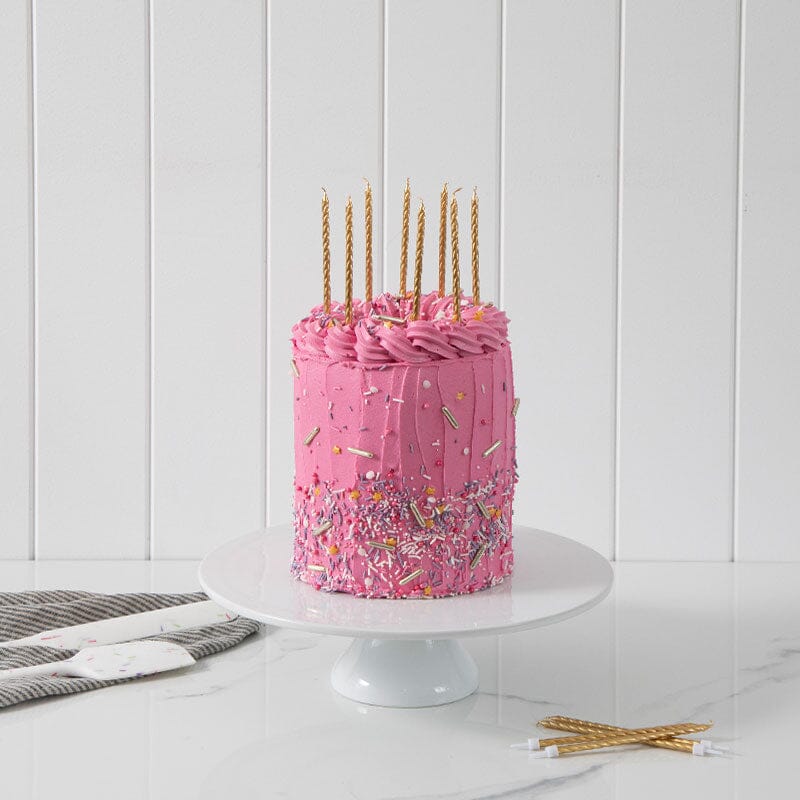 Cake & Candle - Spiral Candles - Gold Candles The Cooks Kitchen Mandurah 