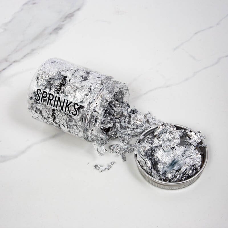Sprinks Loose Silver Leaf Flakes (2g) Edible Decorations The Cooks Kitchen Mandurah 