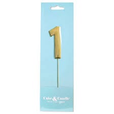 Cake & Candle Bold Cake Topper 7cm - Gold Number 1 Number Toppers The Cooks Kitchen 