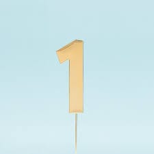 Cake & Candle Bold Cake Topper 7cm - Gold Number 1 Number Toppers The Cooks Kitchen 