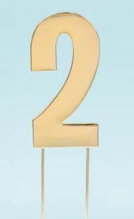 Cake & Candle Bold Cake Topper 7cm - Gold Number 2 Number Toppers The Cooks Kitchen 