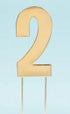 Cake & Candle Bold Cake Topper 7cm - Gold Number 2 Number Toppers The Cooks Kitchen 