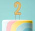 Cake & Candle Bold Cake Topper 7cm - Gold Number 2 Number Toppers The Cooks Kitchen 