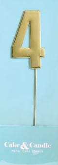 Cake & Candle Bold Cake Topper 7cm - Gold Number 4 Number Toppers The Cooks Kitchen 