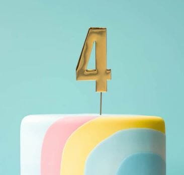 Cake & Candle Bold Cake Topper 7cm - Gold Number 4 Number Toppers The Cooks Kitchen 