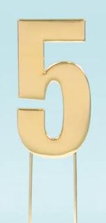 Cake & Candle Bold Cake Topper 7cm - Gold Number 5 Number Toppers The Cooks Kitchen 