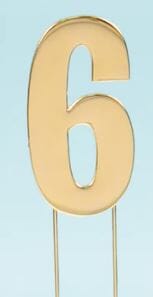 Cake & Candle - Bold Cake Topper 7cm - Gold Number 6 Number Toppers The Cooks Kitchen 