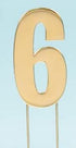Cake & Candle - Bold Cake Topper 7cm - Gold Number 6 Number Toppers The Cooks Kitchen 