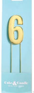 Cake & Candle - Bold Cake Topper 7cm - Gold Number 6 Number Toppers The Cooks Kitchen 