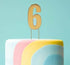 Cake & Candle - Bold Cake Topper 7cm - Gold Number 6 Number Toppers The Cooks Kitchen 
