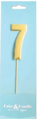 Cake & Candle Bold Cake Topper 7cm - Gold Number 7 Number Toppers The Cooks Kitchen 
