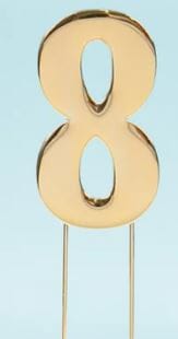 Cake & Candle Bold Cake Topper 7cm - Gold Number 8 Number Toppers The Cooks Kitchen 