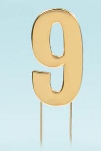 Cake & Candle Bold Cake Topper 7cm - Gold Number 9 Number Toppers The Cooks Kitchen 