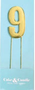 Cake & Candle Bold Cake Topper 7cm - Gold Number 9 Number Toppers The Cooks Kitchen 