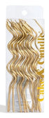 Cake & Candle Swirly Candles Gold 13cm Pk16
