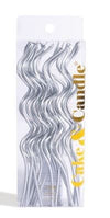 Cake & Candle Swirly Cake Candles Silver 13cm 16pk
