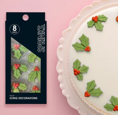 Sprinks Icing Decorations - Holly Edible Decorations The Cooks Kitchen 