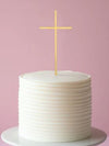 Cake & Candle Fine Cross Cake Topper - Gold