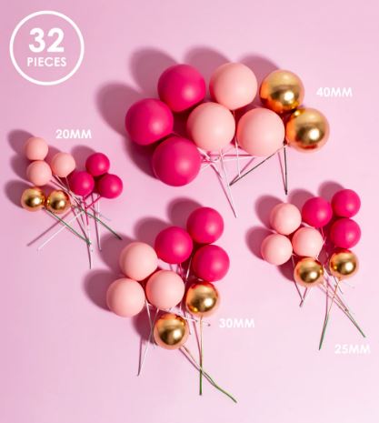 Sprinks 32 Cake Ball Toppers - Pretty In Pink