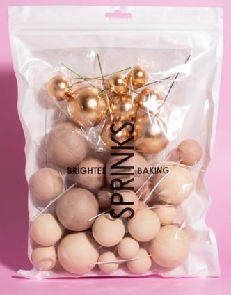 Sprinks 32 Cake Ball Toppers - Champagne