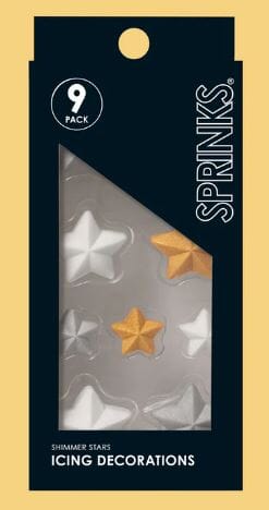 Sprinks Icing Decorations - Shimmer Stars 9 Edible Decorations The Cooks Kitchen 
