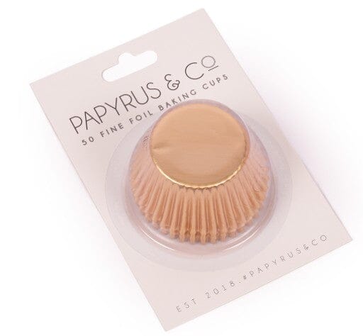 Papyrus & Co Soft Gold Foil Baking Cups 50mm Boards & Boxes & Packaging The Cooks Kitchen 