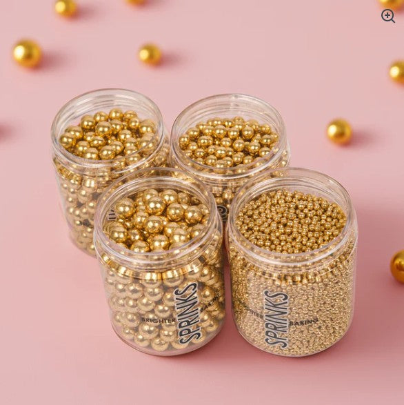 Sprinks Crunchy Shiny Gold 8mm Sprinkles