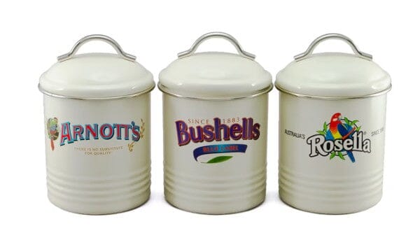 Arnott’s, Bushells & Rosella Canisters Set Of 3 - Cream Matching Storage Sets The Cooks Kitchen 