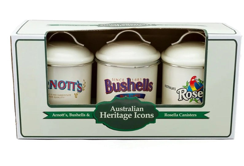 Arnott’s, Bushells & Rosella Canisters Set Of 3 - Cream