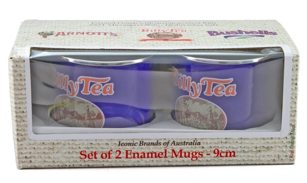 Billy Tea Enamel Mug Set Of 2 450ml - Blue Mugs - Cups & Saucers The Cooks Kitchen 