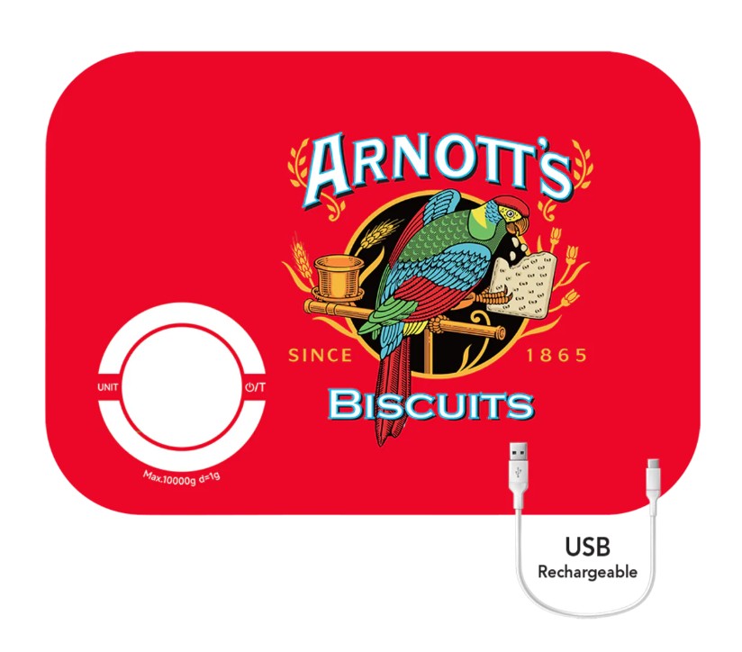 Rojo Arnott's Rechargeable Digital Kitchen Scale 10kg Red