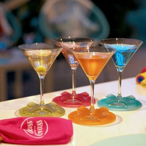 Glass On The Grass Resin Coasters S/4 Party Girl Placemats & Coasters The Cooks Kitchen 