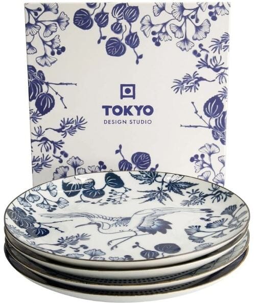Tokyo Design Studio Flora Japonica Mixed Plate Giftset 4 Piece 25cm In Multi Loose Dinnerware The Cooks Kitchen 