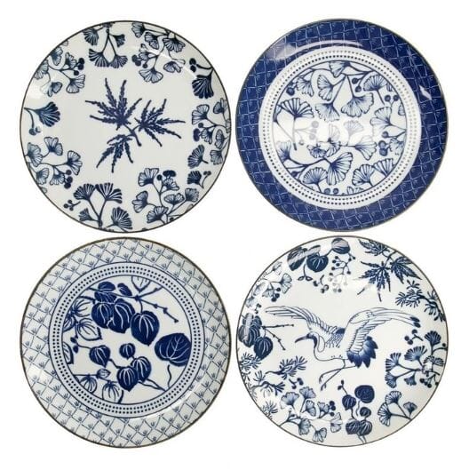 Tokyo Design Studio Flora Japonica Mixed Plate Giftset 4 Piece 25cm In Multi Loose Dinnerware The Cooks Kitchen 