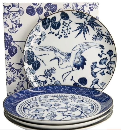 Tokyo Design Studio Flora Japonica Mixed Plate Giftset 4 Piece 25cm In Multi Loose Dinnerware The Cooks Kitchen 