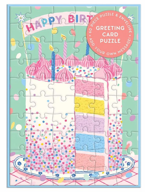 Confetti Birthday Cake Greeting Card Puzzle