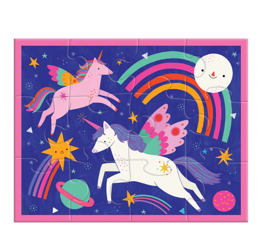 Mudpuppy Unicorn Magic Pouch Puzzle - 12pc Multi