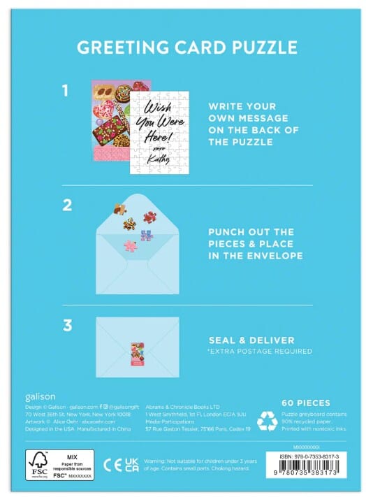 Sweets For The Sweet Greeting Card Puzzle Novelty Gifts The Cooks Kitchen 