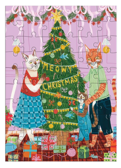 Meowy Christmas Greeting Card Puzzle