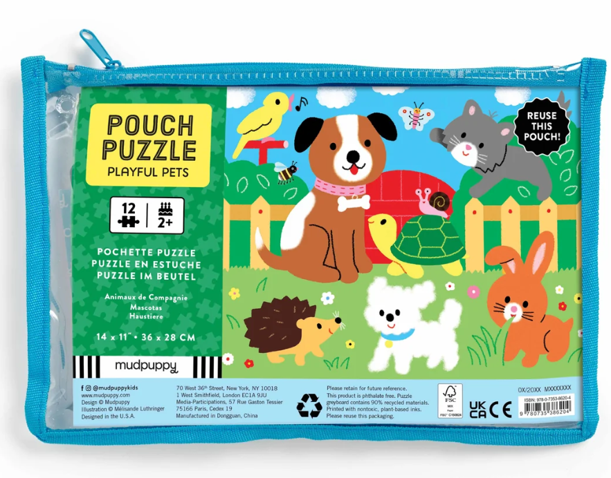 Mudpuppy Playful Pets Pouch Puzzle - 12pcs