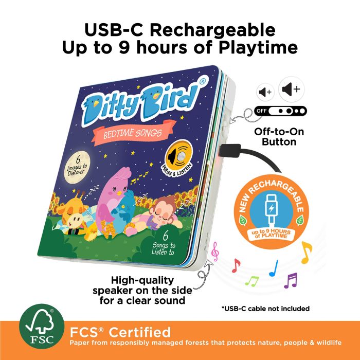 Ditty Bird Learning Songs Multi-coloured 16x2x16cm