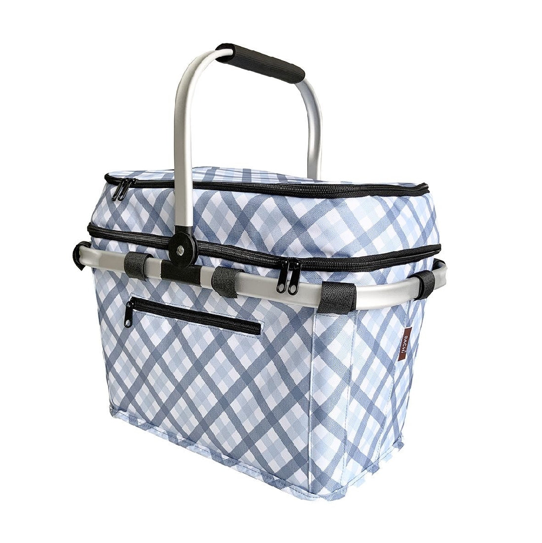 Sachi 4 Person Insulated Picnic Basket (gingham Blue/grey)