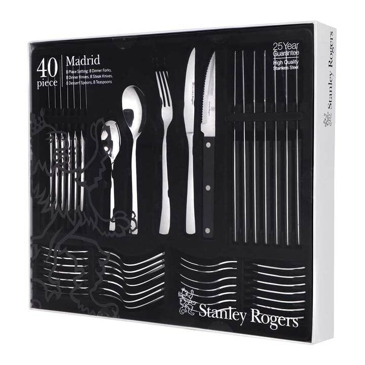 Stanley Rogers Madrid 40pc Cutlery Set With Steak Knives Cutlery Sets The Cooks Kitchen Mandurah 