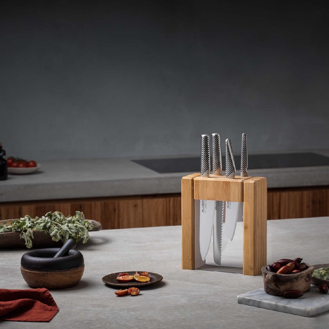 Global 5pce Knife Block Set