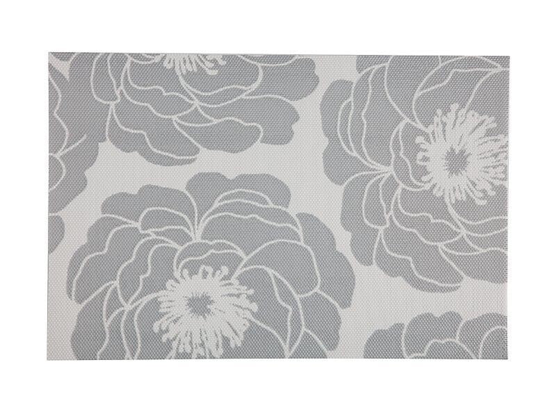 M&w Placemat Camellia 45x30cm Silver