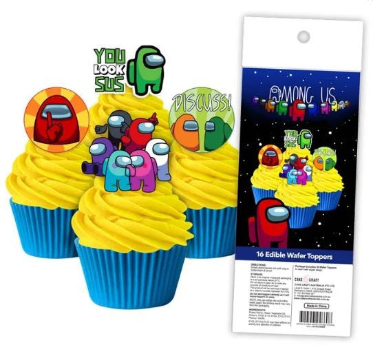 Among Us - Edible Wafer Cupcake Toppers - 16pc